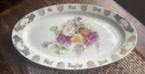 Vintage Porsgrund Porcelain Platter Floral Carnations Give Us Daily Bread Norway Carnation