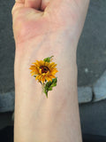 temporary tattoo - Set of two wrist size Sun Flower  (approx. 1.5" each) Sunflower