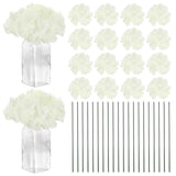 20-Pack Silk Hydrangea Flowers for Home Decor [Beige] Hydrangea