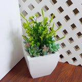 9 Pcs Mix Artificial Plants Yellow Plastic Grass With Flocking Succulents (#88) Green Plant