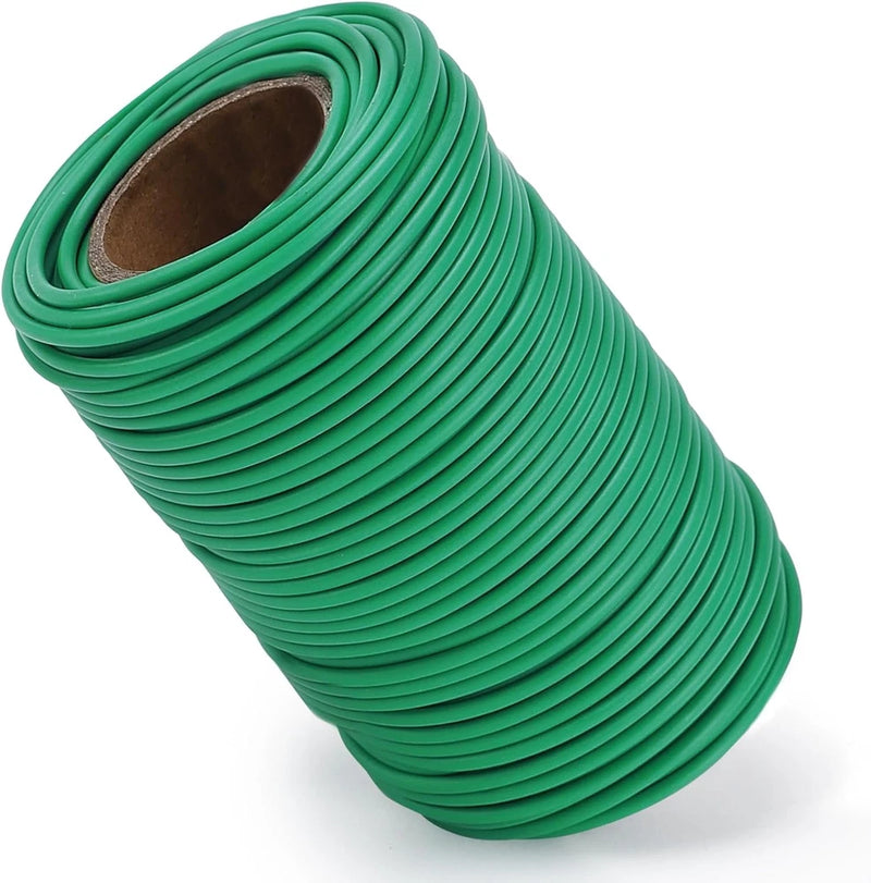 Soft green twist plant ties on a coil, 130 ft roll for gardening and plant support