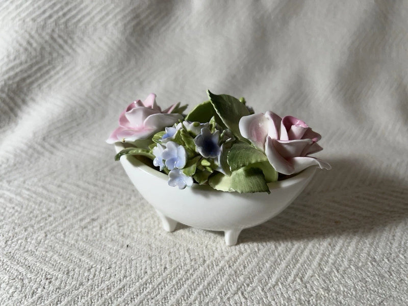 Crown Staffordshire Fine Bone China: Rose Hydrangea Figurine, 3 Footed Bouquet Hydrangea