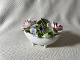 Crown Staffordshire Fine Bone China: Rose Hydrangea Figurine, 3 Footed Bouquet Hydrangea