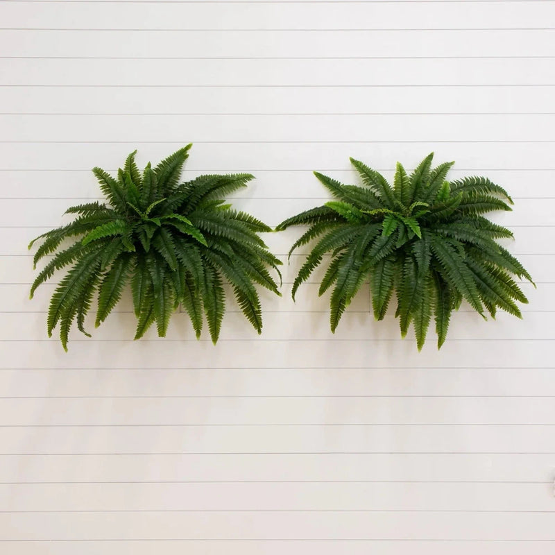 48" UV Resistant Artificial Boston Fern (Indoor/Outdoor) - Set of 2 Green Plant