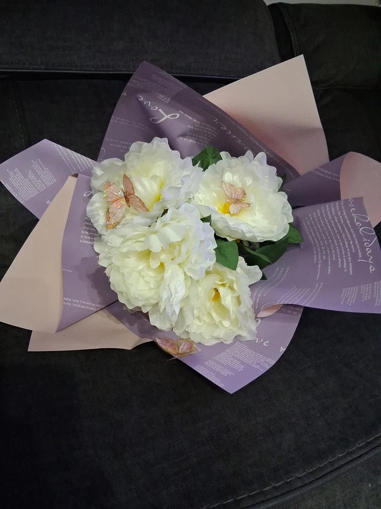 Handmade Faux Handheld Flower Bouquet For Any Occasion Peony