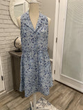 Tuckernuck Sleeveless Royal Shirt Dress Button Up Blue Hydrangea Brunch Church S Hydrangea