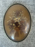 Vintage Cideart Belgium Convex Domed Glass Dried Flowers Wall Art Decor... Dried Flower
