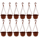 12 Sets Hanging Flower Pots Plastic for Indoor Outdoor Gardening Garden Plants