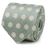 Daisy Soft Green Men's Tie Daisies