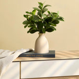 16" Artificial Eucalyptus Stems Potted Plant Indoor Fake Plants Realistic Office Green Plant