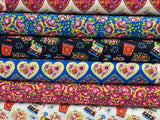 Bohemian Waters by Debbie Shore Organic Cotton Fabric by 1/4M* Narrowboat Floral Bouquet