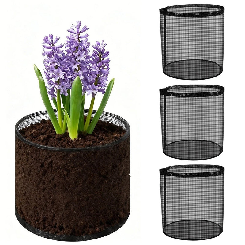 Reusable Mesh Planting Bags Set of 4 for Pond and Garden Use Black Color Garden Plants