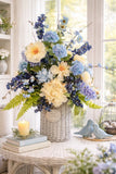 Extra Large Spring Floral Arrangement, 33 Inch Tall Arrangement, Sunroom Decor Peony