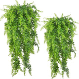 6 Pcs Artificial Hanging Plants Vines Fern Fake Hanging Plant Faux Hanging Bo... Green Plant