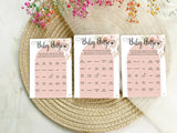 Baby Shower Bingo, Mum to be, Girl Baby Shower, Pink Arch Pampas Grass Pampas Grass