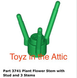 Lego 1x 3741 Green Plant Flower Stem with Stud and 3 Stems 1980Õs Green Plant