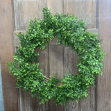 24Ó Boxwood Artificial Wreath Home Decor UV Resistant Indoor/Outdoor Green Plant