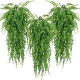 6 Pcs Artificial Hanging Ferns Plants Fake Hanging Plants Fake Ivy Boston Fer... Green Plant