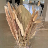 20 Stems Dried Pampas Grass & Palm Leaves Mix 19-20in Boho Vase Filler Decor Pampas Grass