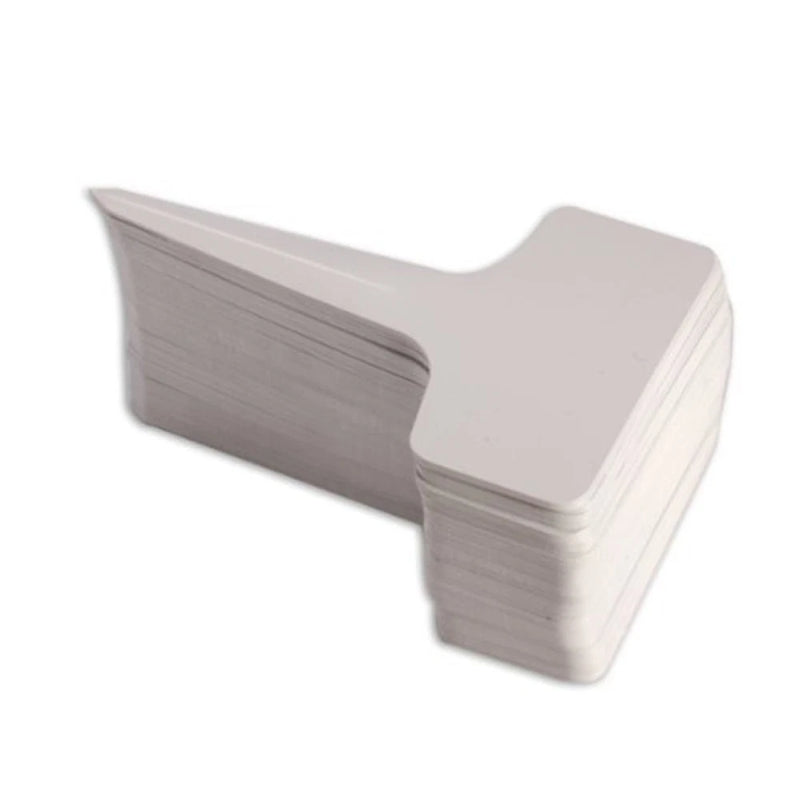 Plant name tag stickers, blank gray labels stacked for waterproof garden labeling