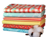 Roadtrip Red-A 6 Fat Quarters Bundle by Kelly Panacci for Riley Blake, 1.5 yards Flowering Plants