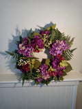 Realistic Faux  Hydranga Wreath. Artificial Flowers. Floral Arrangements. Decor Hydrangea