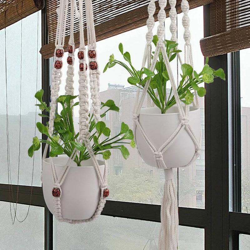 35"-55" Garden Plant Hanger Macrame Hanging Planter Basket Rope Pot Holder Decor Garden Plants