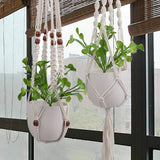 35"-55" Garden Plant Hanger Macrame Hanging Planter Basket Rope Pot Holder Decor Garden Plants