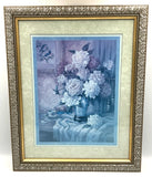 Vintage Home Interiors J Gibson Carnations Peonies Bouquet Framed Art Print Carnation
