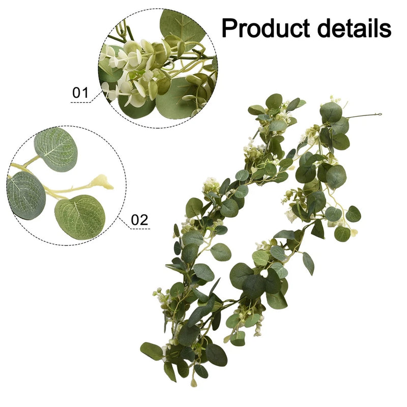 Fake Artificial Eucalyptus Garland Wreath Greenery-Leaf Wedding Vine Plant New Green Plant