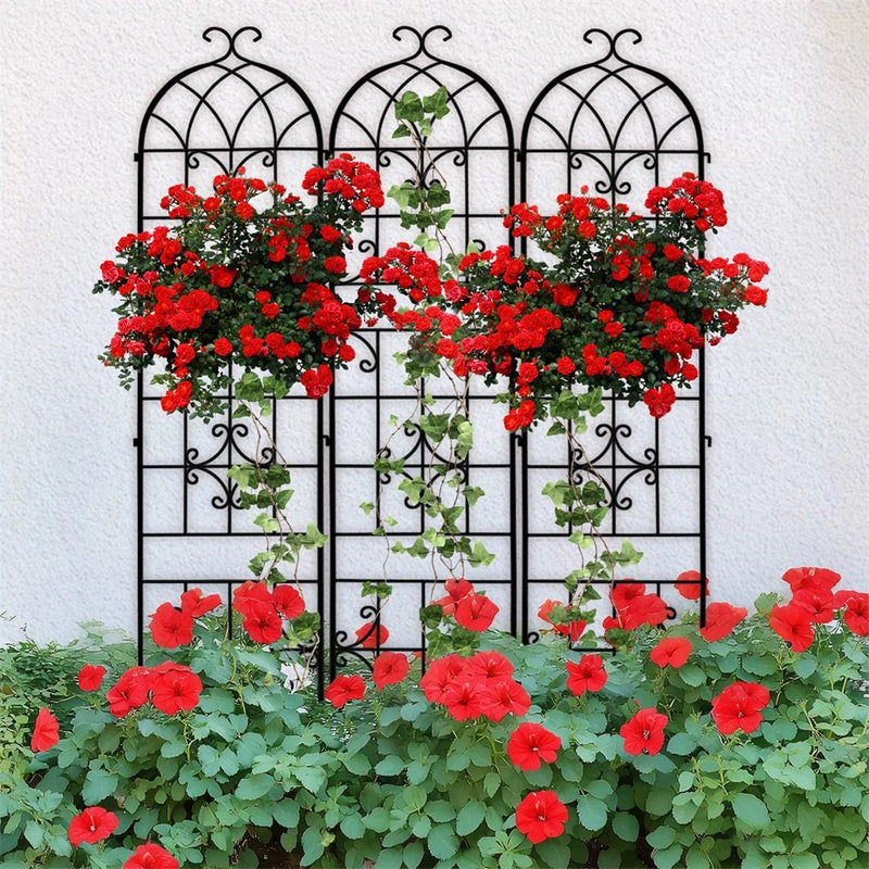 3 Pack Metal Garden Fence Support Trellis for Climbing Vine, Landscaping Trellis Garden Plants