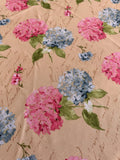 PRETTY Pink Blue HYDRANGEA FLOWER Floral TABLECLOTH 70" ROUND Fabric Hydrangea