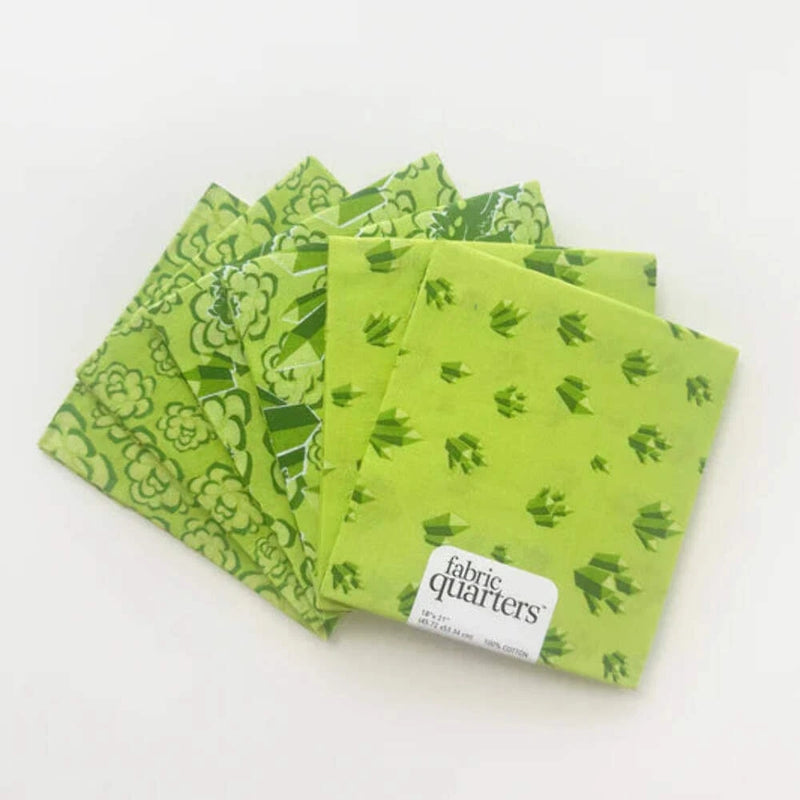 Paintbrush Studio 6 Fat Quarters - 3 Prints x 2 of Each Green Floral Geode 100% Flowering Plants