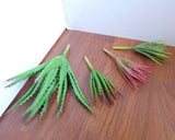 Set of 4 Artificial Softy Plastic Aloe Bush Succulents Grass Green Plant