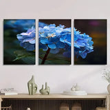 3pcs  Pretty Blue Hydrangea Flower  Wall Art Canvas Unframed/Framed Hydrangea