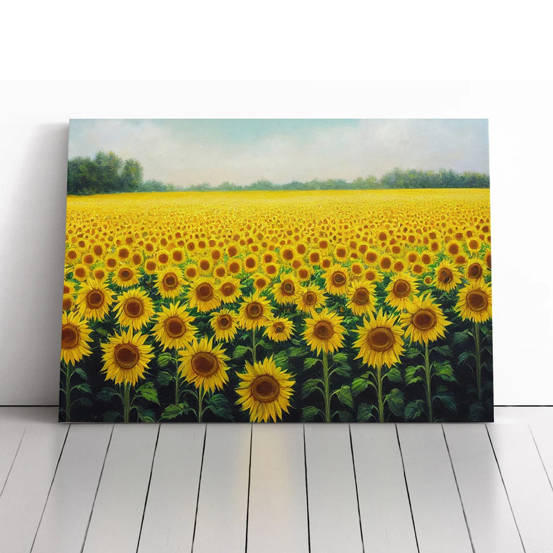 Head Turning Sunflower Field Canvas Wall Art Print Framed Picture Home Decor Sunflower