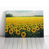 Head Turning Sunflower Field Canvas Wall Art Print Framed Picture Home Decor Sunflower