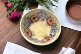 Hydrangea and Rose Watercolor Hand-painted Bowl With Glazed Design Accents Hydrangea