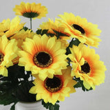 21"-Fake Sunflower Silk Flowers 6" Head Floral Bouquet Party Wedding Decor USA Sunflower