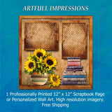 Flowers - Sunflowers & Stories Personalized Wall Art or Scrapbook Page Sunflower