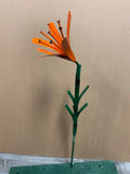 Recycled Metal Welded Orange Lilly W/ Nails Flower Stake Yard Art Rock Garden Garden Plants