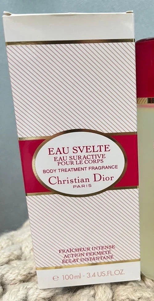 Christian Dior EAU SVELTE body treatment fragrance box, 100 ml, white striped packaging