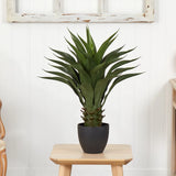 28" Agave Succulent Artificial Plant w/31 Lvs Home Office Decor. Retail $89 Green Plant