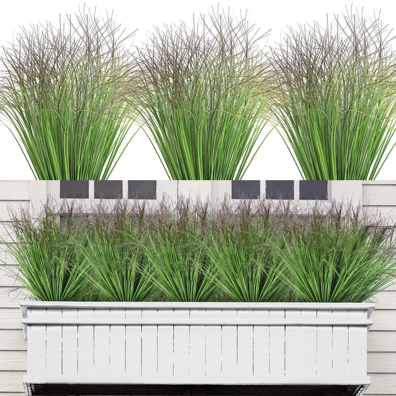 Giegxin 24 Pcs Artificial Fake Grass Plant 18.5 Inch Tall Faux Shrubs Wheat G... Green Plant