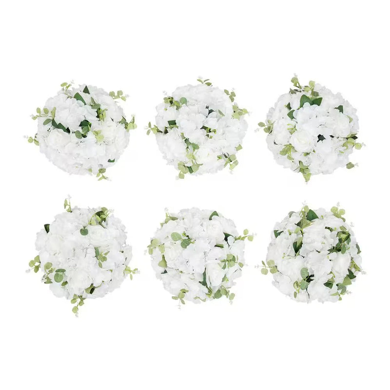 7.48 In. White Indoor Artificial Silk Hydrangeas Roses Wedding Party Birthday Ta Hydrangea