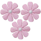 3-Pack Daisy Applique Patch - Mini Pink Flower Gardening Embroidered Badge 1" Daisies