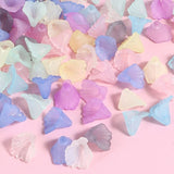 200Pcs Frosted Acrylic Flower Beads Transparent Calla Lily Bead Caps 12x9mm Lily