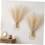 Otoolling 2 Pieces Hanging Plant Wall Decor with Artificial Pampas Gold, Beige Pampas Grass