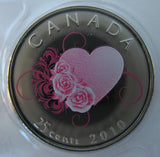 Canada 2010 25-cent Wedding Roses NBU (Proof-Like) Uncirculated - One Coin Roses