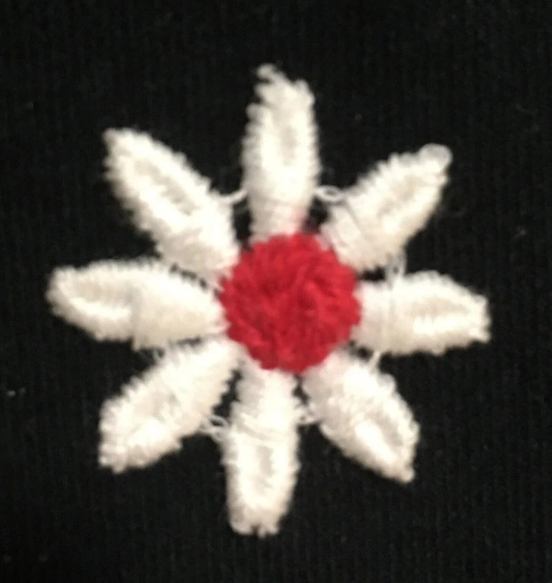 Daisy Flower Applique Embroidered Applique Patch 1" White Red 144 pcs Daisies